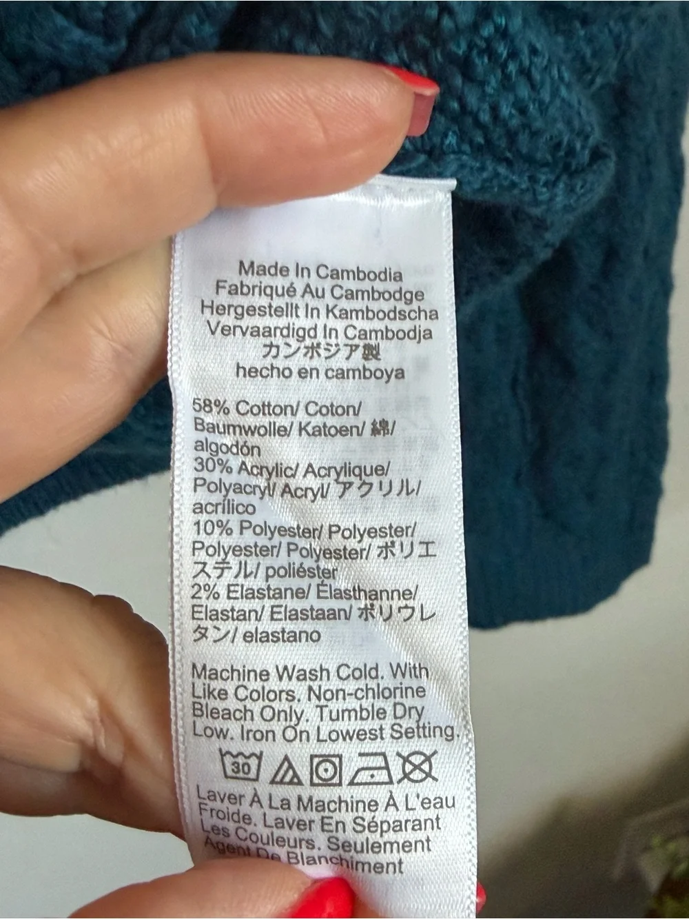 NWT J.Crew Factory 2025 Cable Knit Mock Neck Sweater Teal Medium